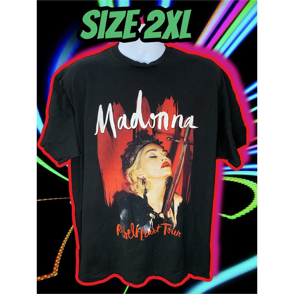 Madonna Rebel Heart Tour 2015 Concert T-Shirt Tultex Size 2XL